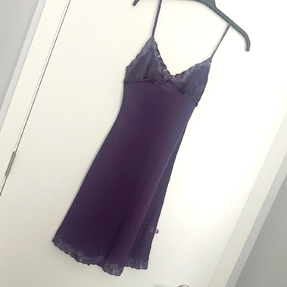 Elegant Purple Lace Slip Pajama Dress